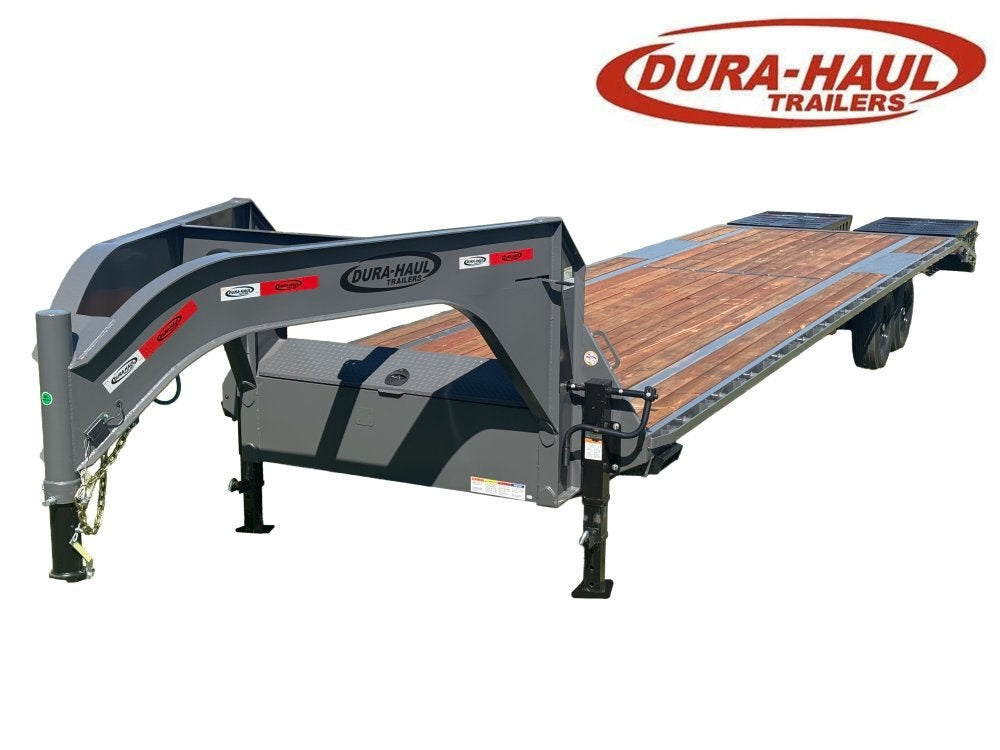 40-foot gooseneck flatbed trailer with mega ramps, Turbobrick Hauling equipment